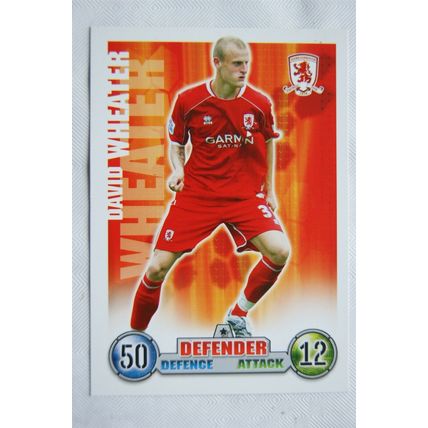 2007/08 Topps Match Attax Trading Card - David Wheater, Middlesbrough FC