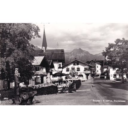 Dorfstrasse Seefeld Real Photo Austria Postcard