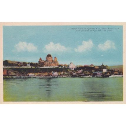 Quebec City River View Antique Canada Postcard