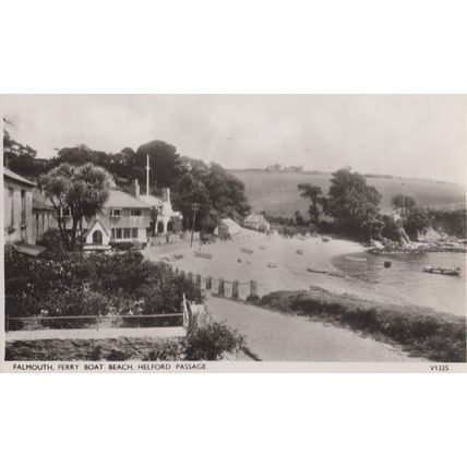 Ferry Boat Beach Helford Falmouth Real Photo Postcard