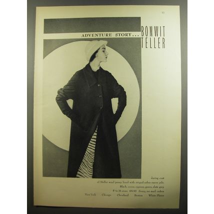 1952 Bonwit Teller Coat Ad - Adventure Story