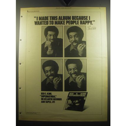 1975 Ben E. King Supernatural Album Ad - I made this Album because I wanted to