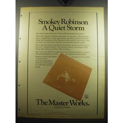 1975 Smokey Robinson A Quiet Storm Album Advertisement