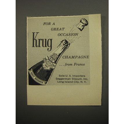 1956 Krug Champagne Ad - For a great occasion