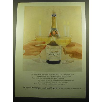 1957 Taylor Champagne Ad - It's Taylor Champagne.. and you'll love it