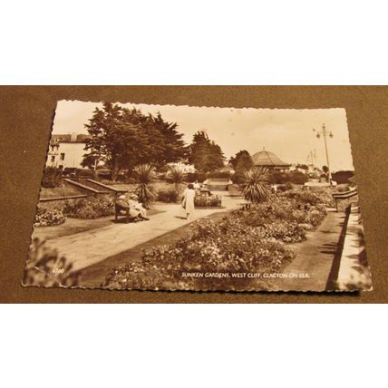 1960s Coates Real photo Postcard - Sunken Gardens- Clacton on sea - Essex