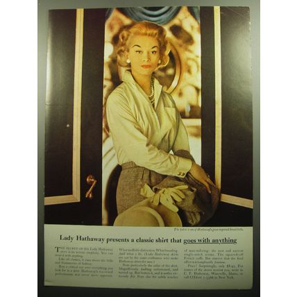 1958 Lady Hathaway Shirts Advertisement - classic shirt that goes with Anything