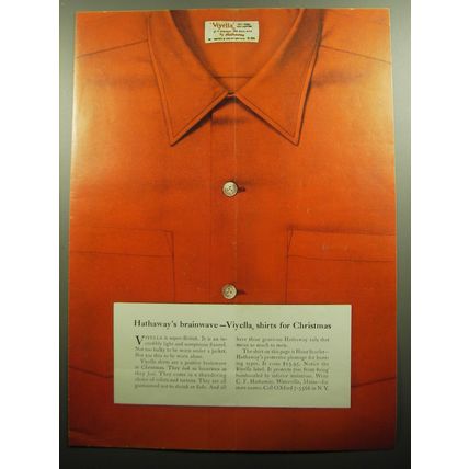 1958 Hathaway Viyella Shirts Advertisement - Hathaway's brainwave