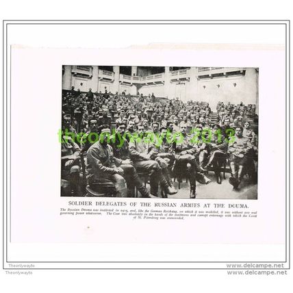 RUSSIAN SOLDIER DELEGATES AT THE DOUMA, RUSSIA, PHOTO BOOK ILLUSTRATION c1914
