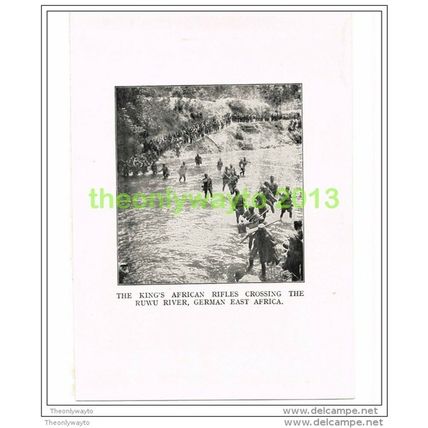 KINGS AFRICAN RIFLES CROSS RUWU RIVER, GERMAN EAST AFRICA, PHOTO ILLUSTRATION
