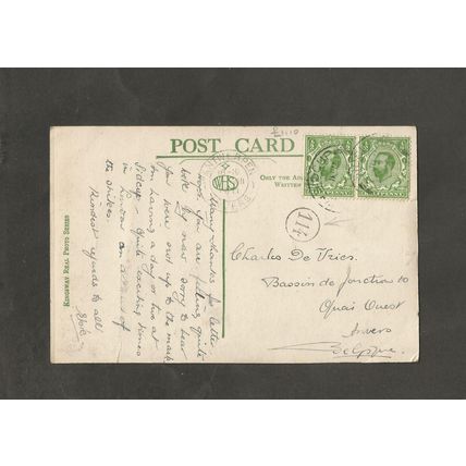 Postcard Kent Sidcup Frognel Avenue With man and dog !