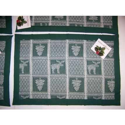 NATURAL IMPRESSIONS PLACEMATS (4) NORTHWOODS MOOSE TREE