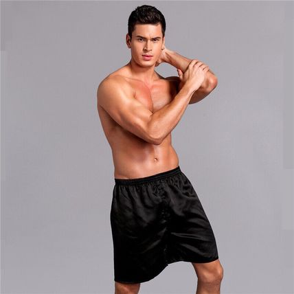 Men Satin Shorts Boxer Loose Fit Pajamas Trunks Sleepwear Underwear Pants