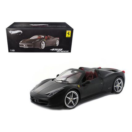 Ferrari 458 Italia Spider Matt Black Elite Edition 1/18 Diecast Car Model by ...