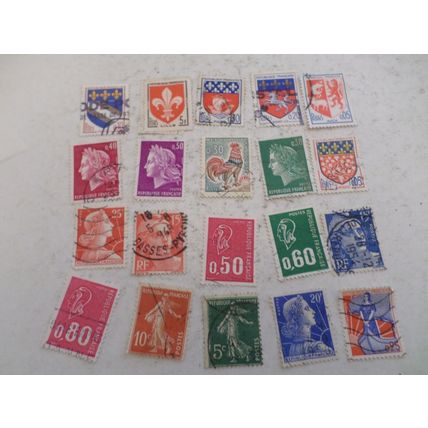 French Stamps. a selection of 20 different stamps
