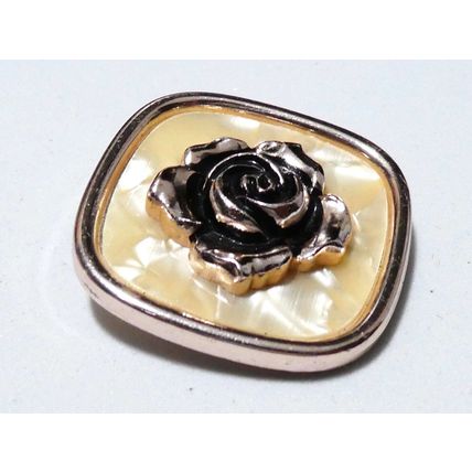 VINTAGE Square Rose Gold Western Germany Faux Mother of Pearl Rose SCARF CLIP