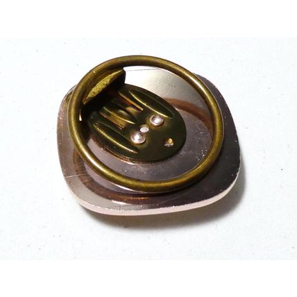 VINTAGE Square Rose Gold Western Germany Faux Mother of Pearl Rose SCARF CLIP