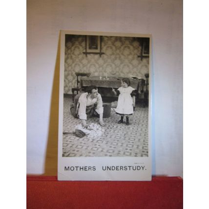 MOTHER'S UNDERSTUDY, BAMFORTH humour.. used antique postcard 1907 pm =