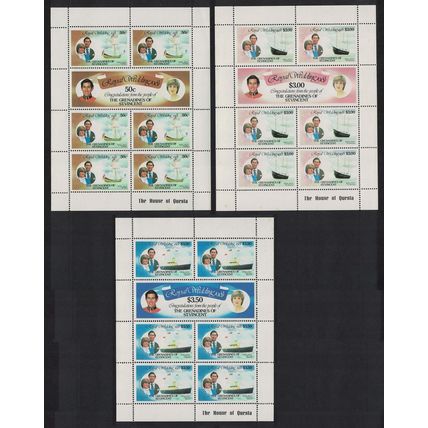 St. Vincent Gren Royal Wedding Yachts 6v Sheetlets 1981 MNH SG#195-200