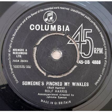 Rolf Harris : Sun Arise : 45 rpm single : 1962