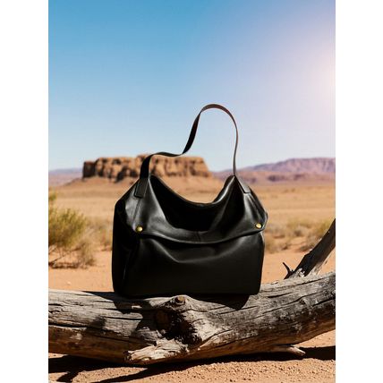 Genuine Leather Women Top Handle Shoulder Handbags Black