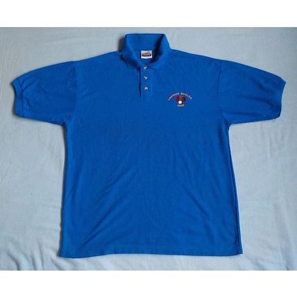 MEN'S COLLARED SHORT SLEEVED POLO SHIRT. BLUE. LARGE SIZE. PROMO BRAND