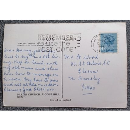 Vintage Postcard Parish Church, Biggin Hill, Kent Posted 1974