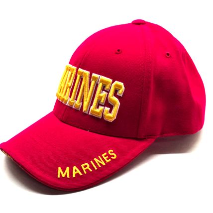Marines Embroidered Red Hat, United States USMC Adjustable Ball Cap