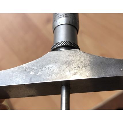STARRETT 445 Depth Micrometer 2-3" Wood Holder USA