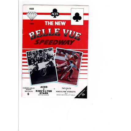 Belle Vue v Long Eaton 1988 speedway programme
