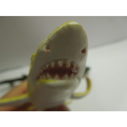 Lot of 2 Vintage Tiger Shark Plastic Toy Figures - Made in China - Ocean Animal