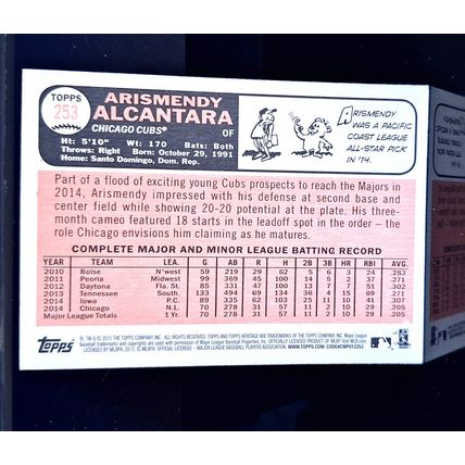 ARISMENDY ALCANTARA 2015 TOPPS HERITAGE BASEBALL CARD #253