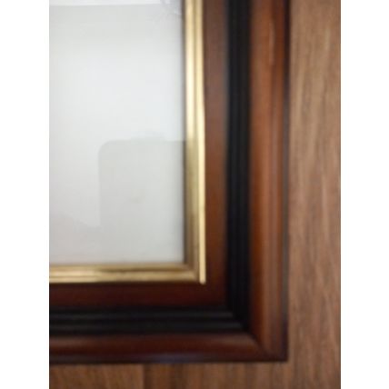 Vintage Picture Frame Wooden Gold Trim 10 x 12” Traditional Dark Wood Colour