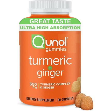 Qunol Turmeric and Ginger Gummies - Joint Support Supplement with Ultra High Abs