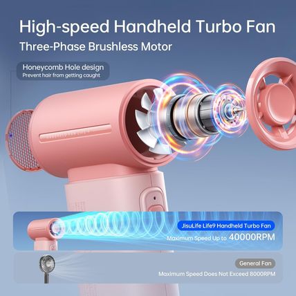 JISULIFE Portable Handheld Fan Life9, Turbo Power High Speed Air [18H Max Coolin