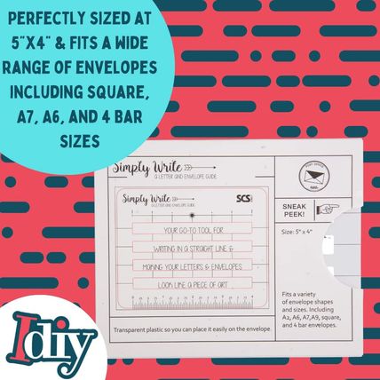 Lettering Envelope Addressing Stencil - Template Ruler Guide for Perfectly Strai