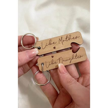 Light French Beige Like Mother Like Daughter Wooden Pendent with Self-assembled