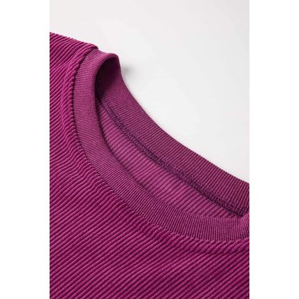 Festival Fuchsia Ribbed Corduroy Oversized Sweatshirt