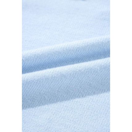 Beau Blue Flower Detail Knitted Notched Neck Sweater