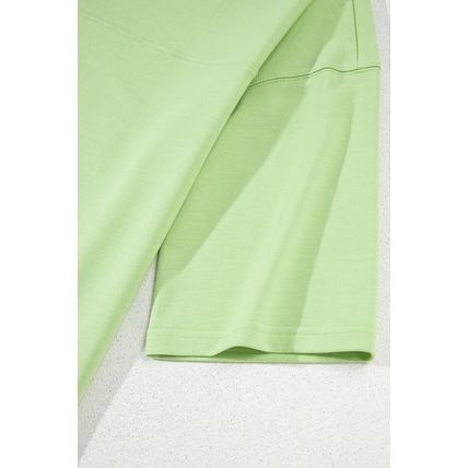 Meadow Mist Green Solid Loose V Neck Half Sleeve Tee and Shorts