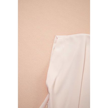 White Surplice V Neck Knotted Ruched Short Sleeve Peplum Blouse