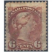 Canada 1889 SG108 6c Pale Chestnut Fine Used.