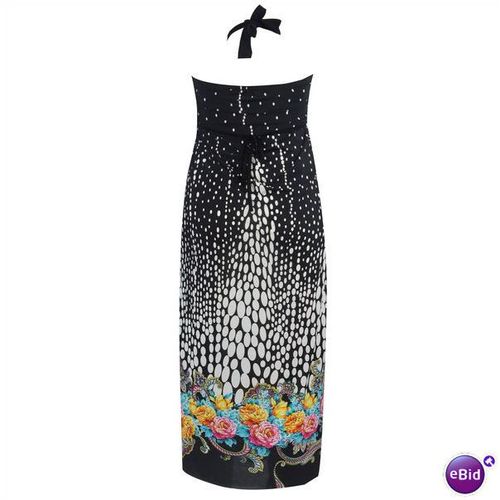 BNWT BLACK Bandeau Maxi Dress Monochrome Size 20 BLACK/MULTI