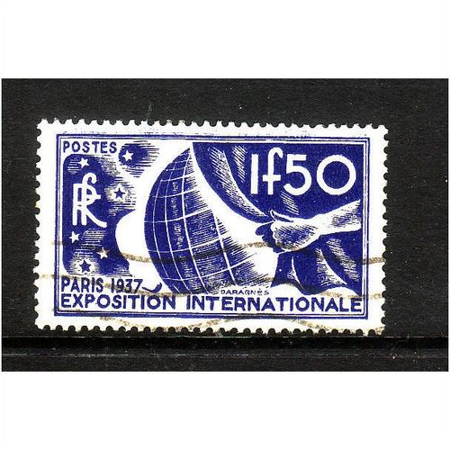FRANCE 1936 1F.50 BLUE PARIS INT EXHIBITION FINE USED