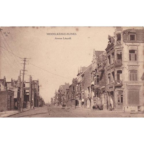 Middelkerke Ruines Avenue Leopold War Damage Postcard (WD063)