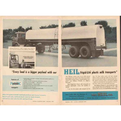 heil company 1956 william odonell delorme getchell truck vintage ad