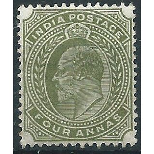 India 1903 SG128 4a Olive Mounted Mint . . ..