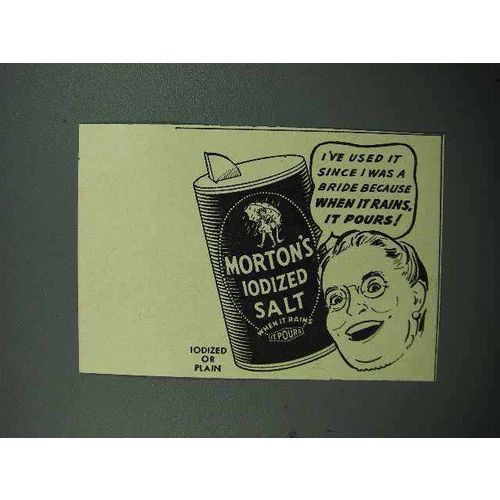 1940 Morton's Iodized Salt Ad - Since I was a Bride