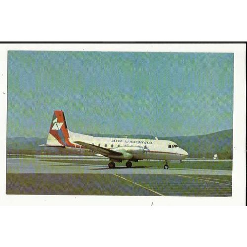 Aviation AIR VIRGINIA HS-748 Postcard by Mary Jayne (MJ464)