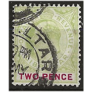 Gibraltar 1905 SG58 2d Grey-Green & Carmine Good/Fine Used . ..